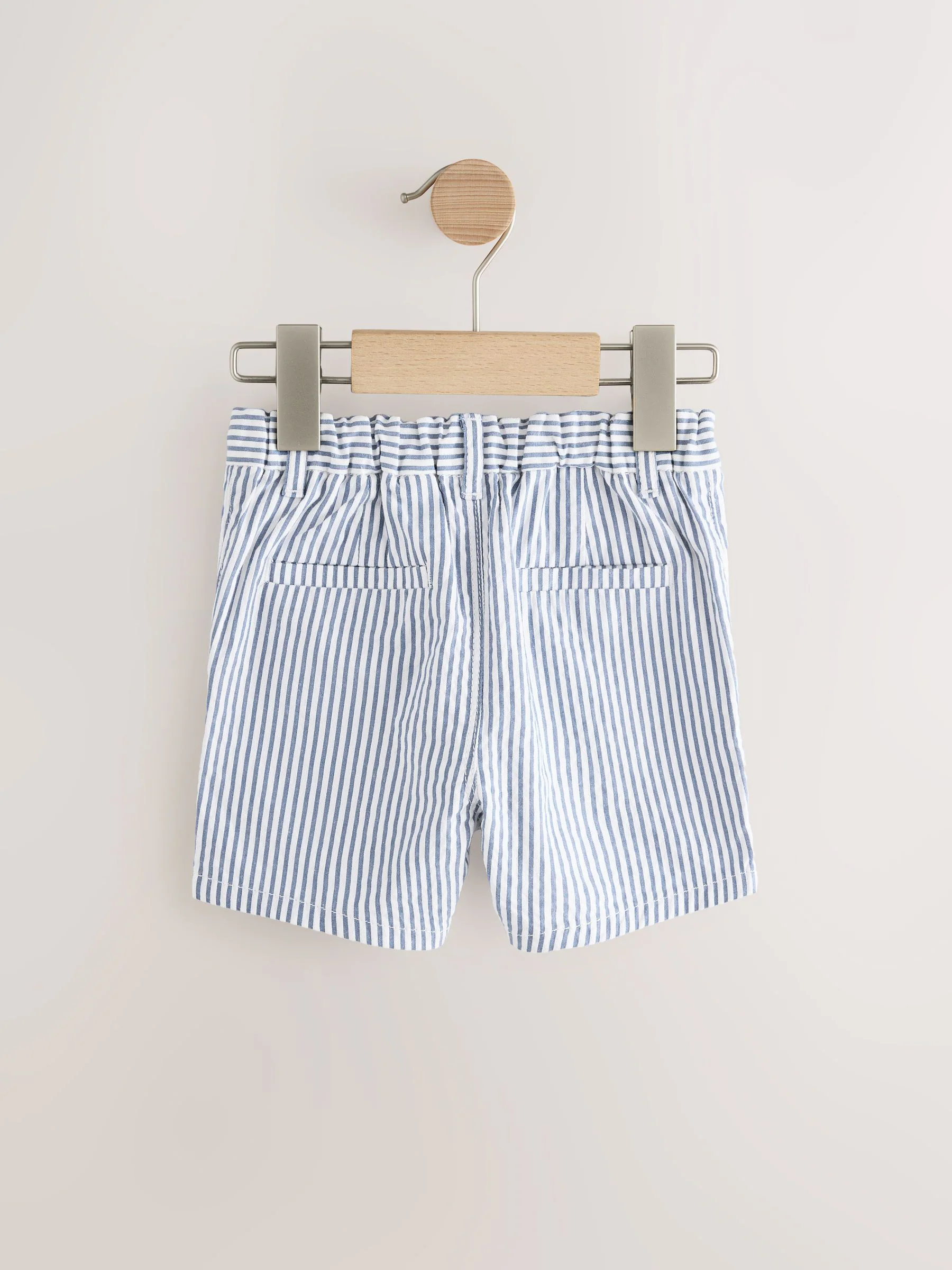 Marineblauw/kiezelkleurig/Strepen - Verpakking van 3 chinoshorts (3mnd-7jr)