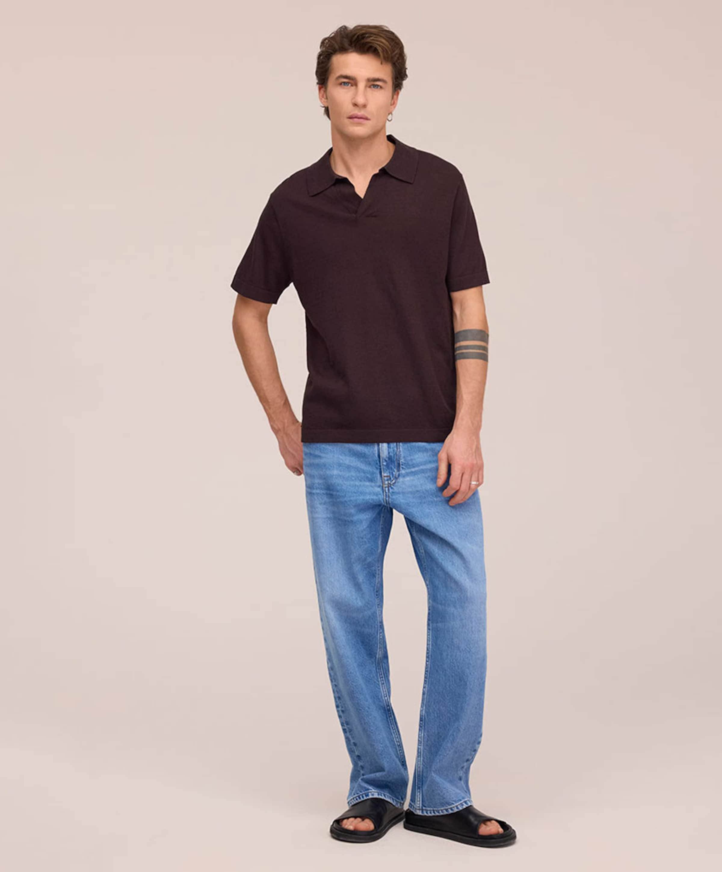 NN.07 Heren polo bruin