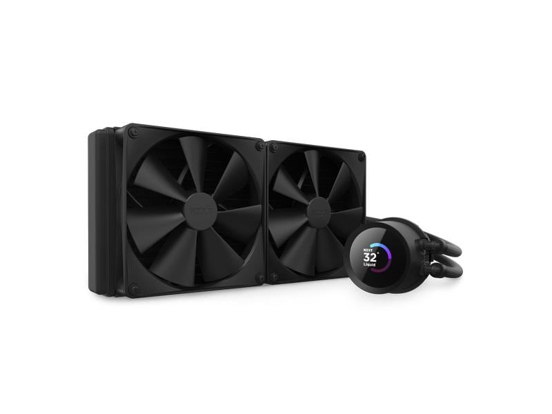 NZXT Wasserkühlung Kraken 280 Schwarz Wasserkühler für Intel und AMD Prozessorsockel mit LCD-Anzeige