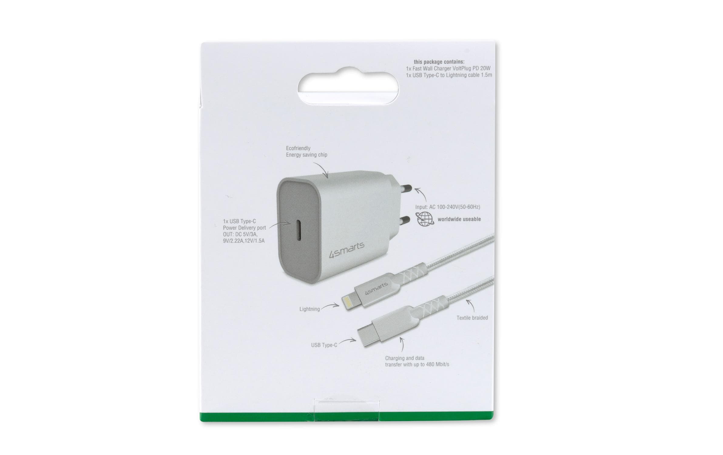 USB-Wandladegerät VoltPlug PD 20W + LightningKompakter USB-C-Ladeadapter mit PowerDelivery Technologie