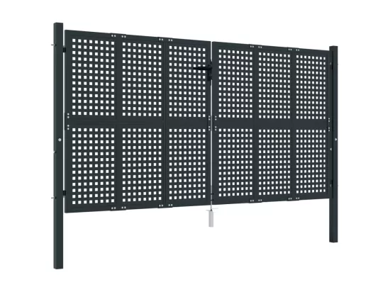 Portail de jardin anthracite 300 x 150 cm acier