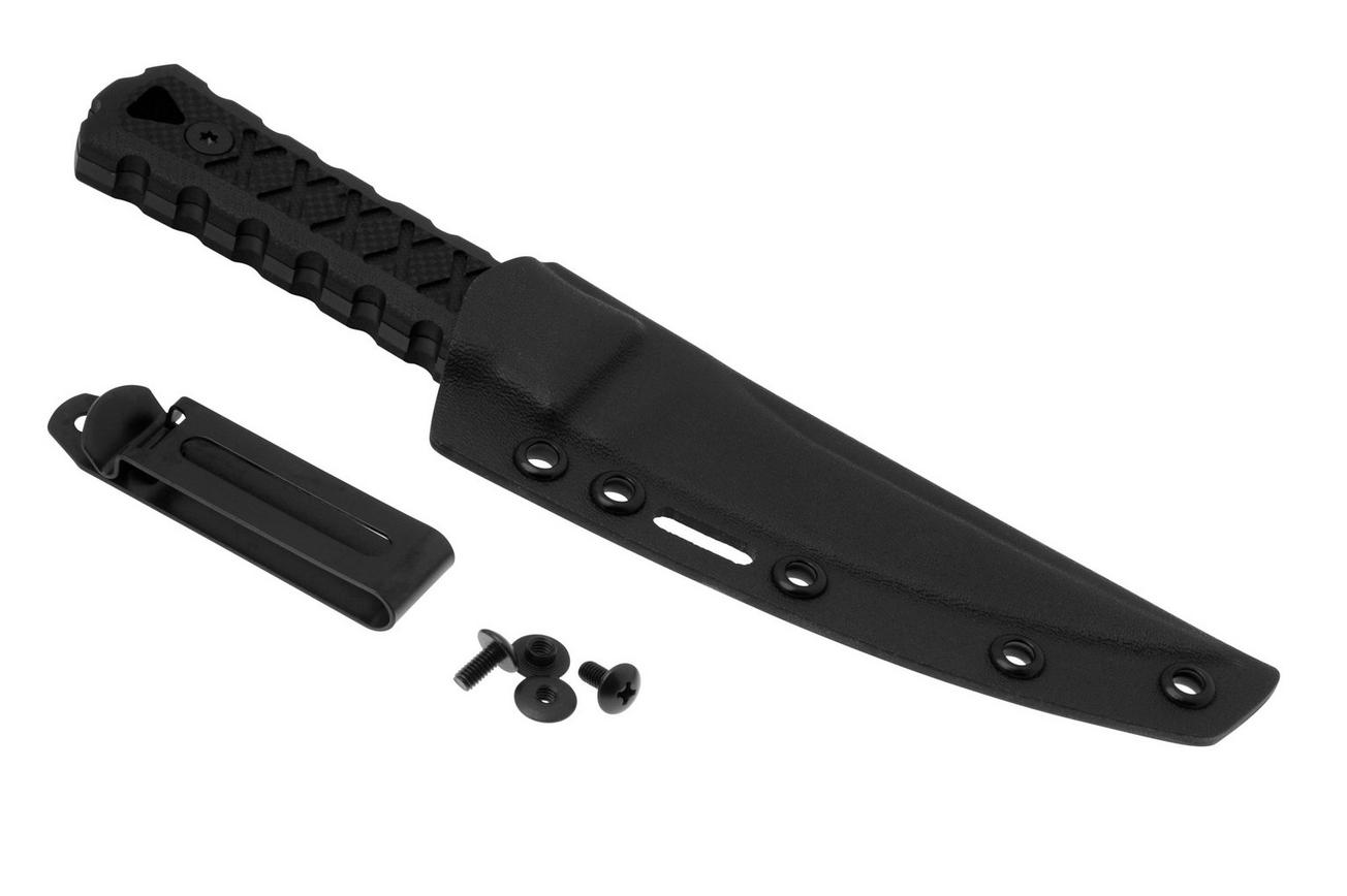 CRKT HZ4 2924 Black Titanium Nitride SK-5, Black G10, vaststaand mes, James Williams design