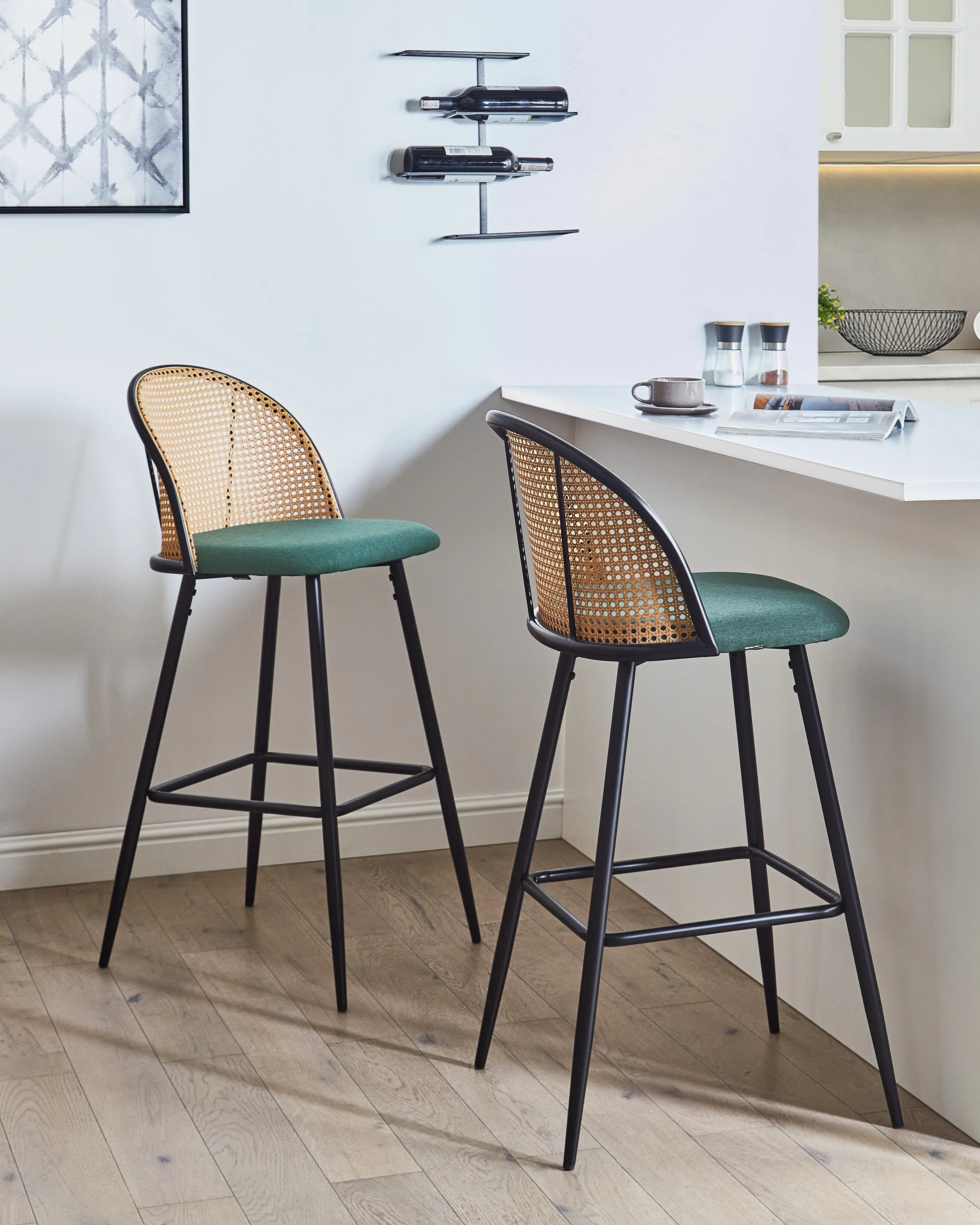Set van 2 barstoelen CORNELL Metaal Groen