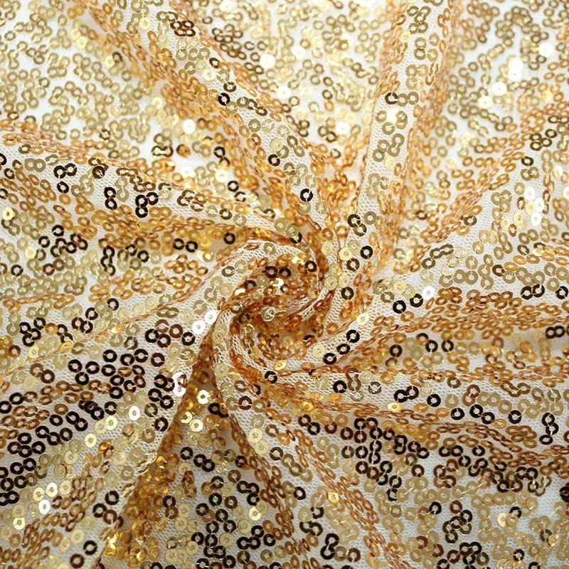 (120x180cm) Glitzer Tischdecke Party Dekoration Pailletten Tisch Tuch - Gold