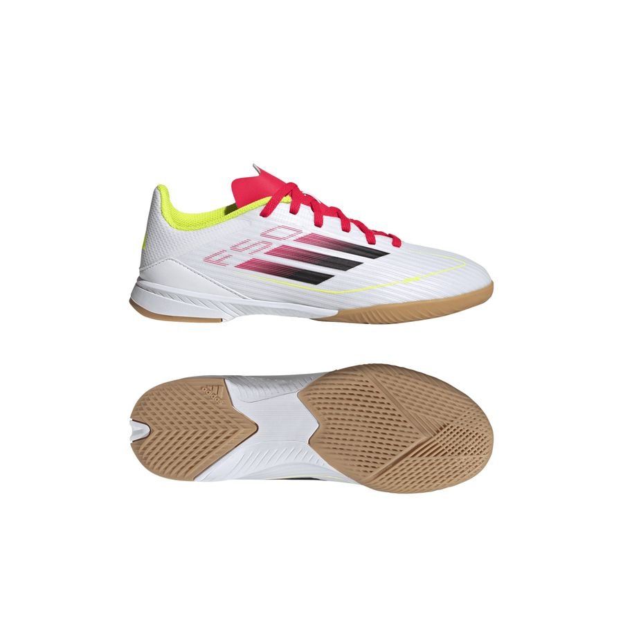 adidas F50 League IN Pure Victory - Blanc/Noir/Jaune Enfant