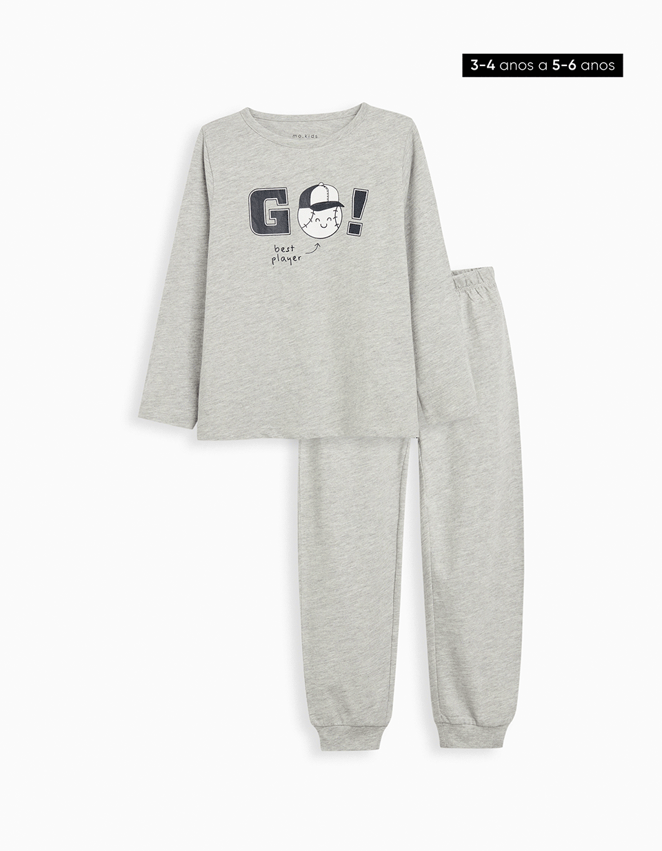Pijama Jersey, Menino, Cinzento Claro