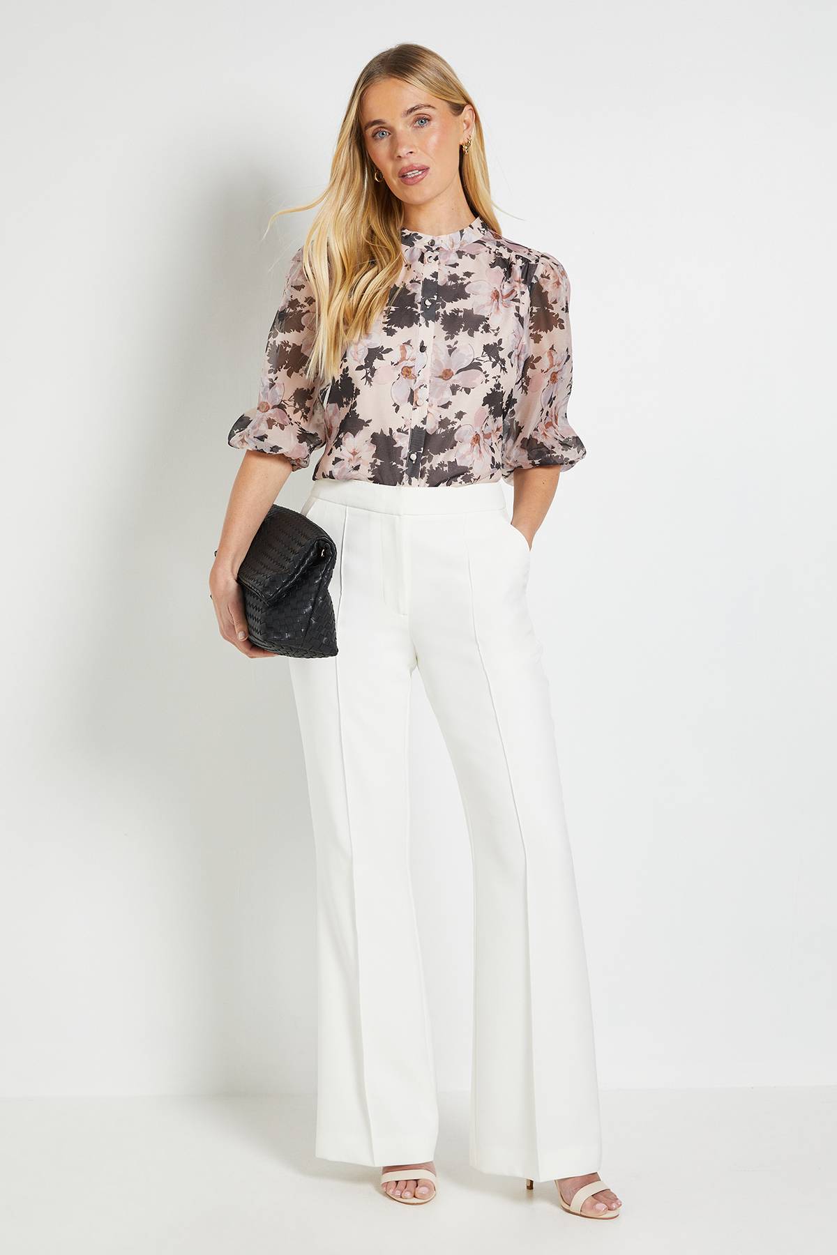 Wallis Chemise En Organza À Imprimé Fleuri Avec Détails Plissés Petite