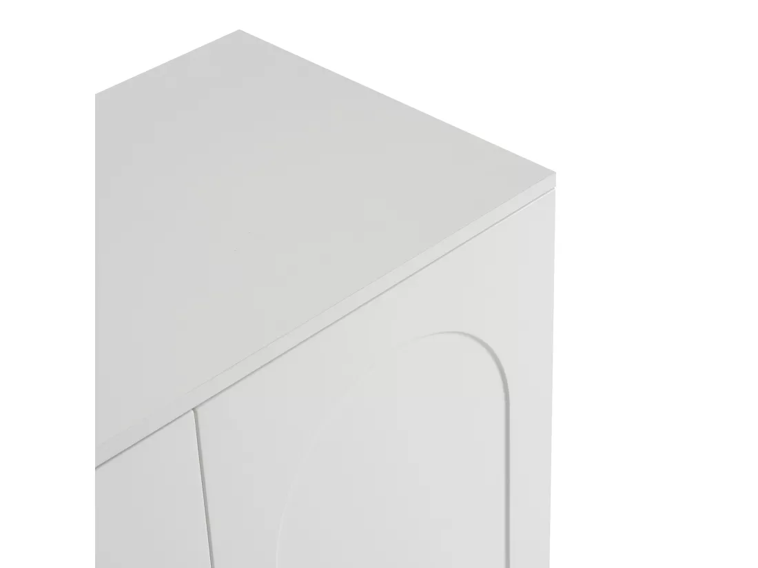 Buffet moderne avec 3 portes - 120 x 40 x 78.5 cm - MDF et panneaux de particules - pour salon ou cuisine - Blanc
