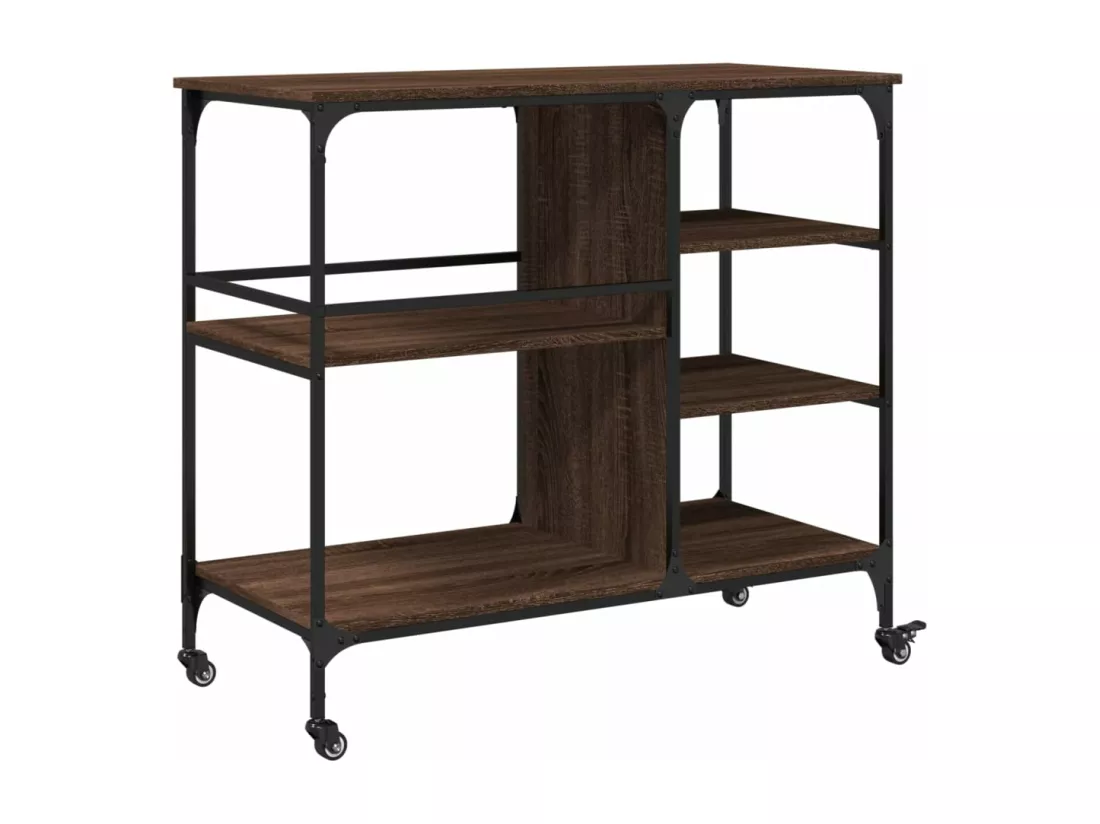 Chariot de cuisine chêne marron 100x45x89,5cm bois d'ingénierie