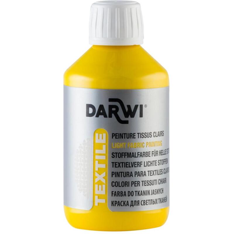DARWI Flacon de 250 ml de Peinture Textile Opaque - Jaune or