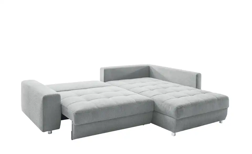 Ecksofa Arissa de Luxe Hellgrau rechts Webstoff