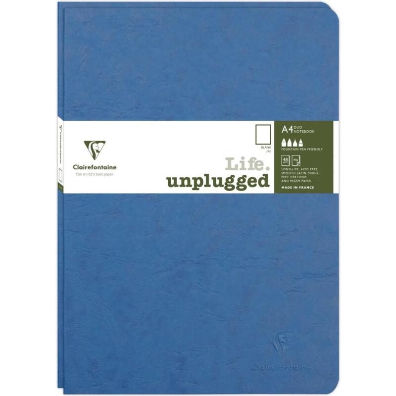 Set de 2 carnets piqués Age Bag A4 96 pages uni - Bleu