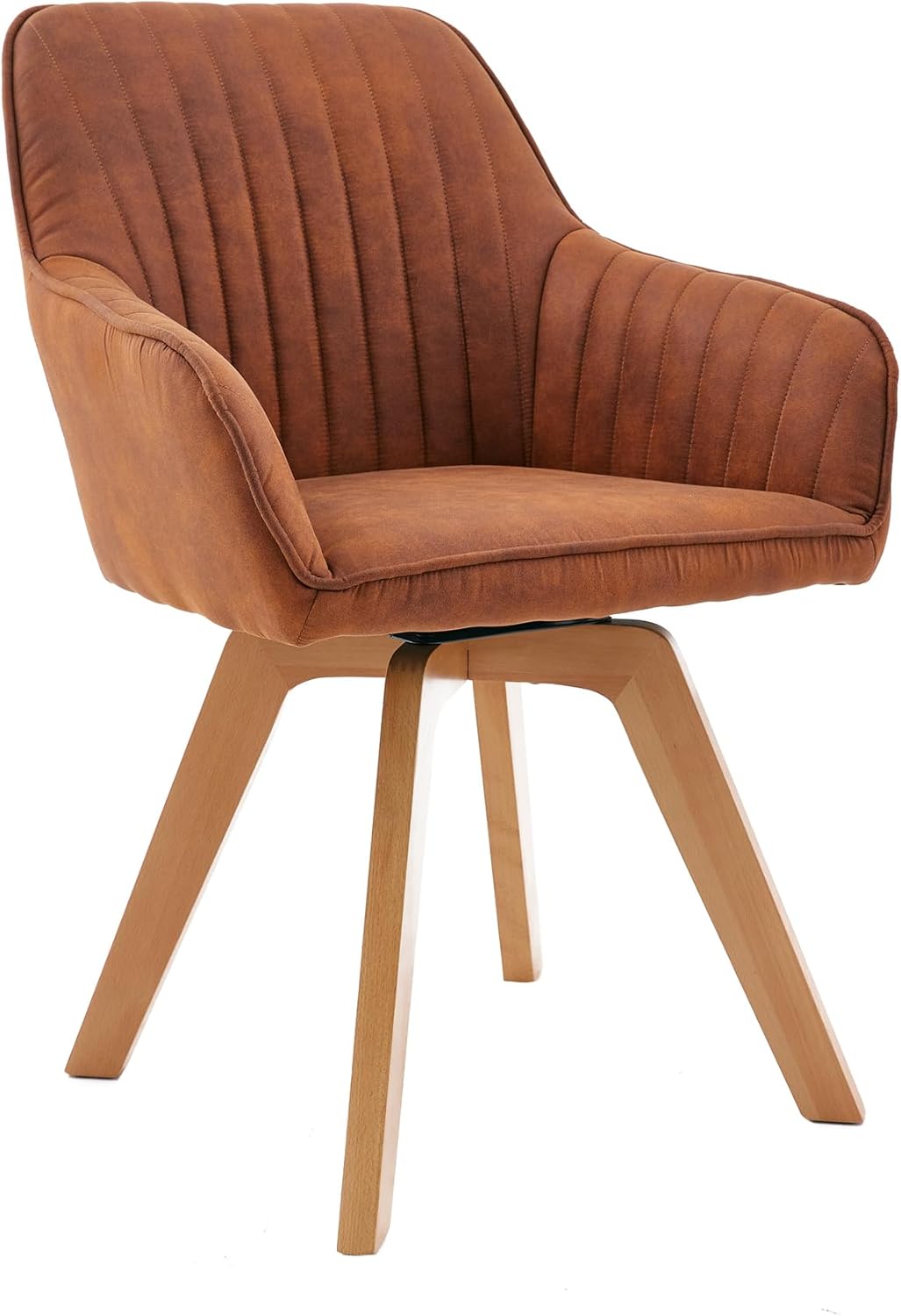 Riess Ambiente Drehbarer Design Stuhl Livorno Vintage braun Buchenholz Beine Esszimmerstuhl Küchenstuhl Besucherstuhl