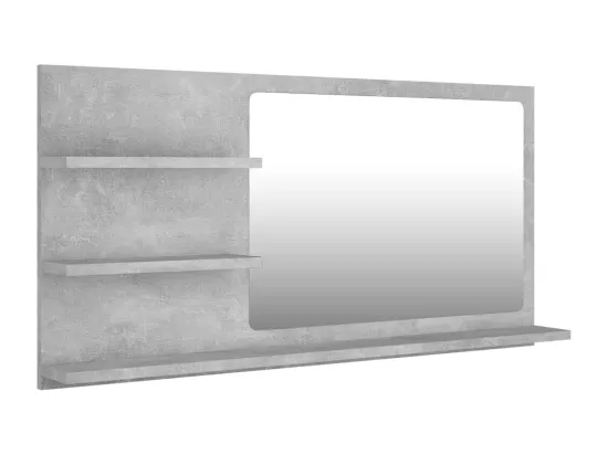 Miroir de salle de bain gris béton bois d’ingénierie