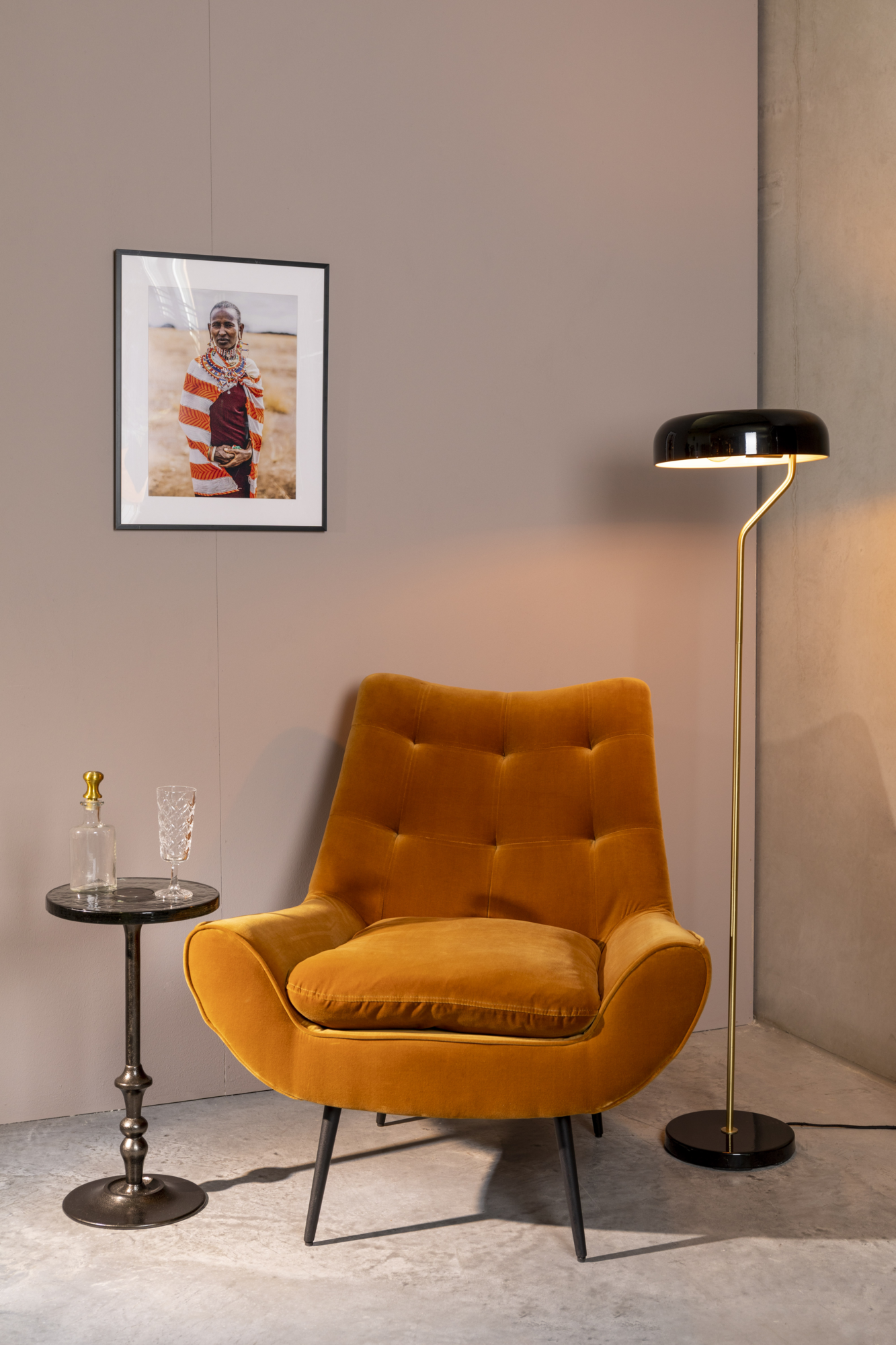 Vloerlamp Eclipse messing