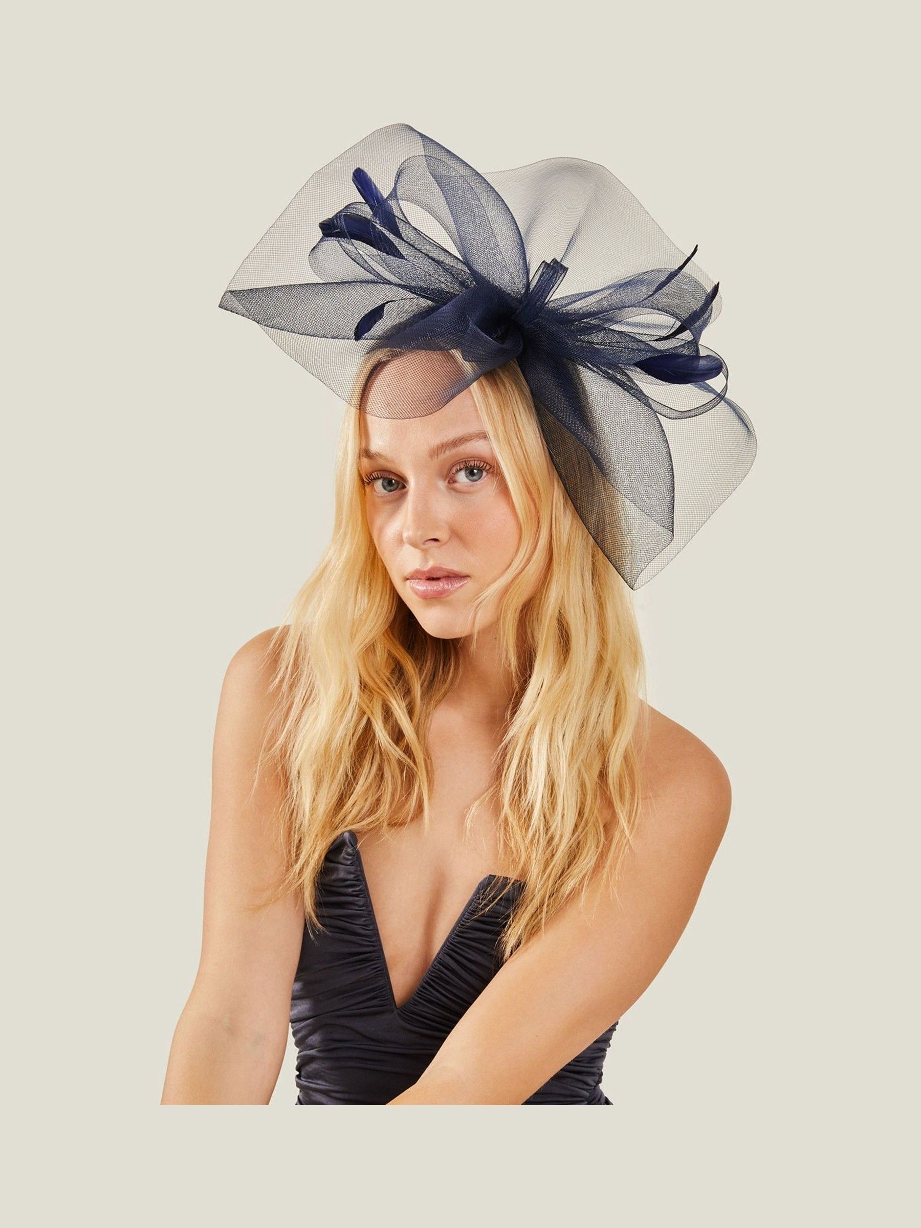 Blauw - Accessorize Large Rhea Crin Fascinator