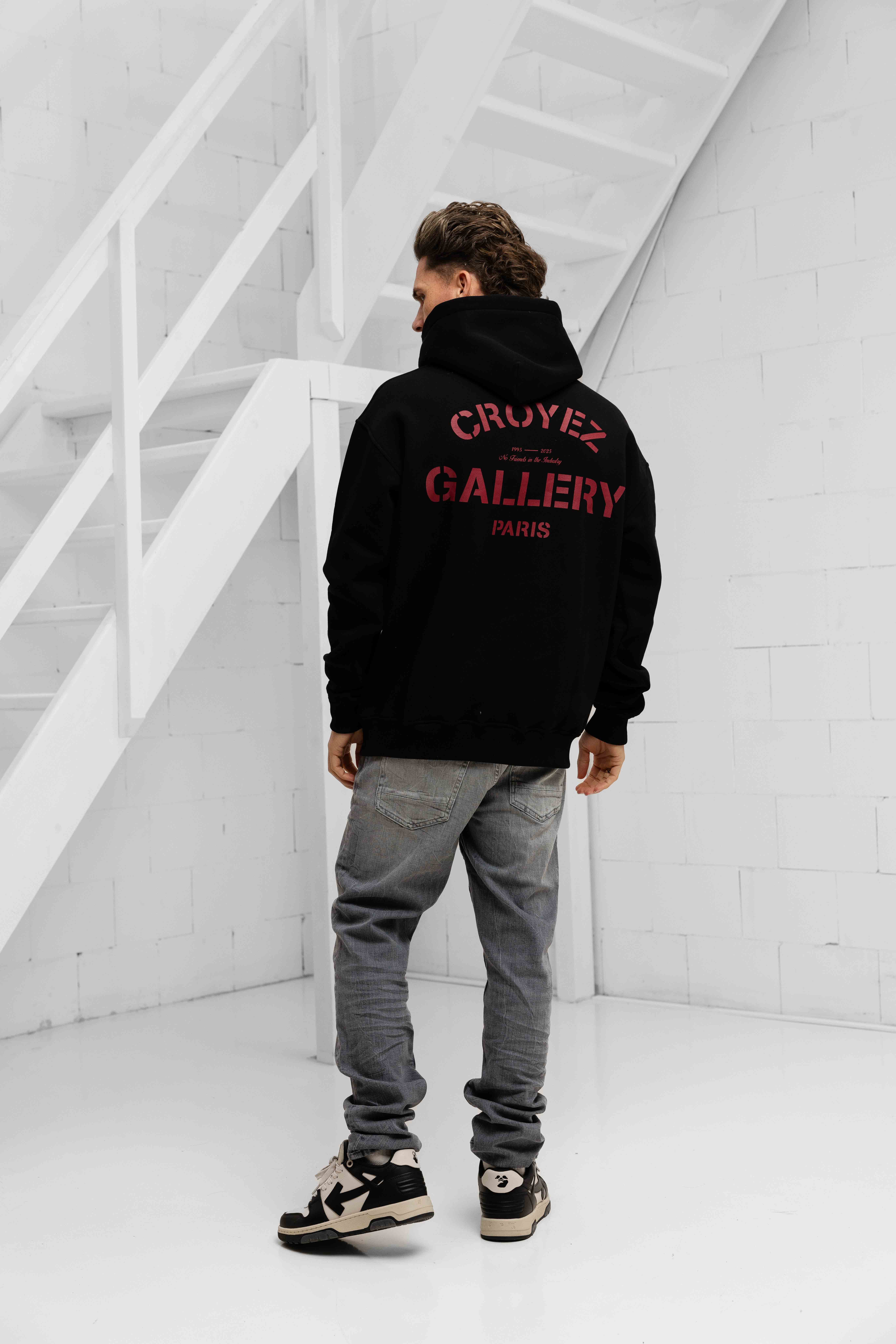 Croyez Gallery Hoodie Heren Zwart/Rood
