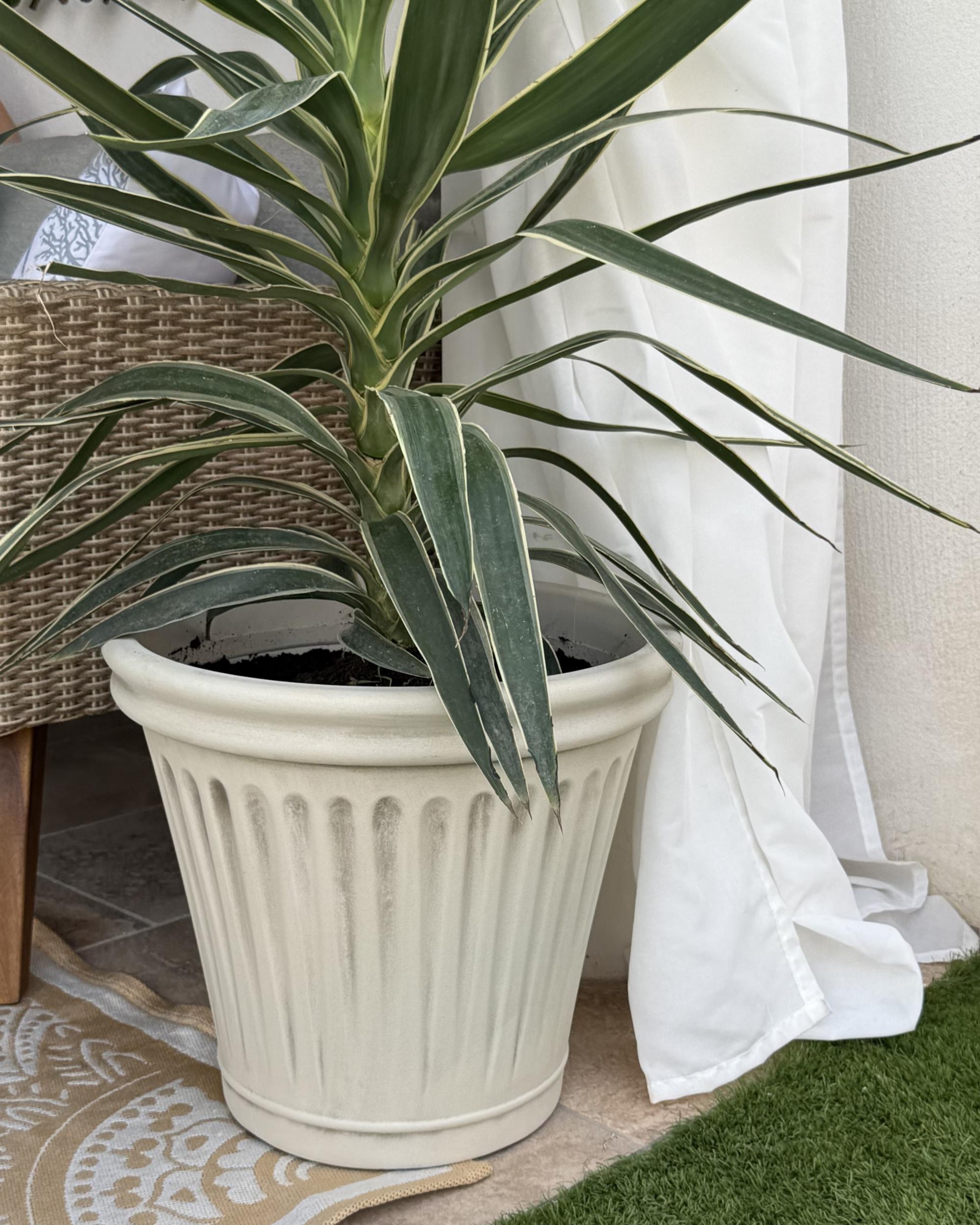Bloempot MAIZE 43 cm Lichtbeige