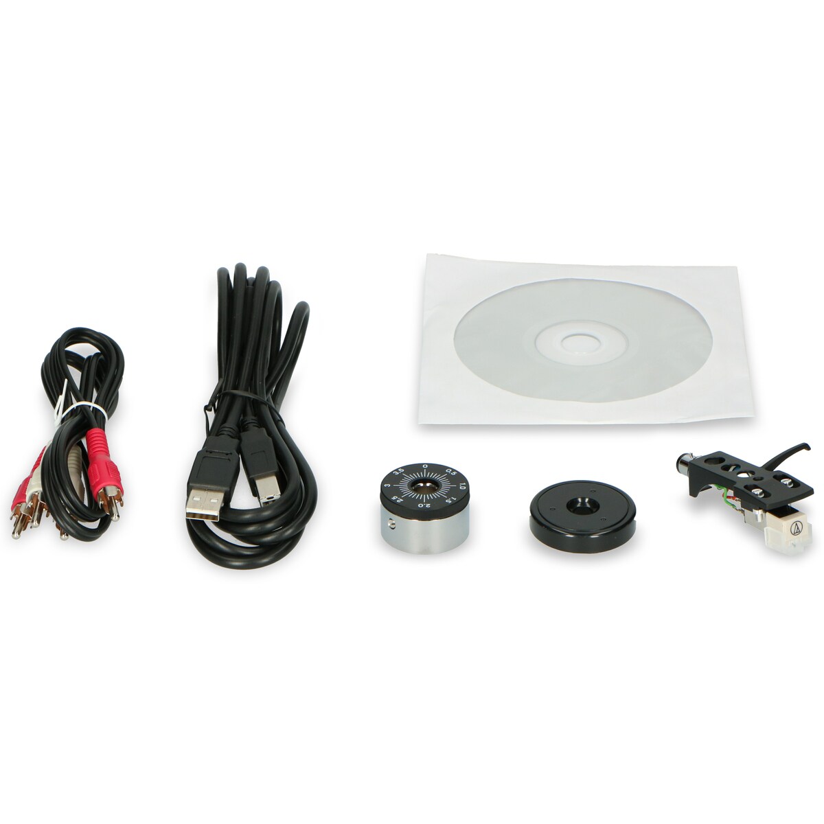 LENCO L-3808 Plattenspieler mit Direktantrieb & USB, schwarz