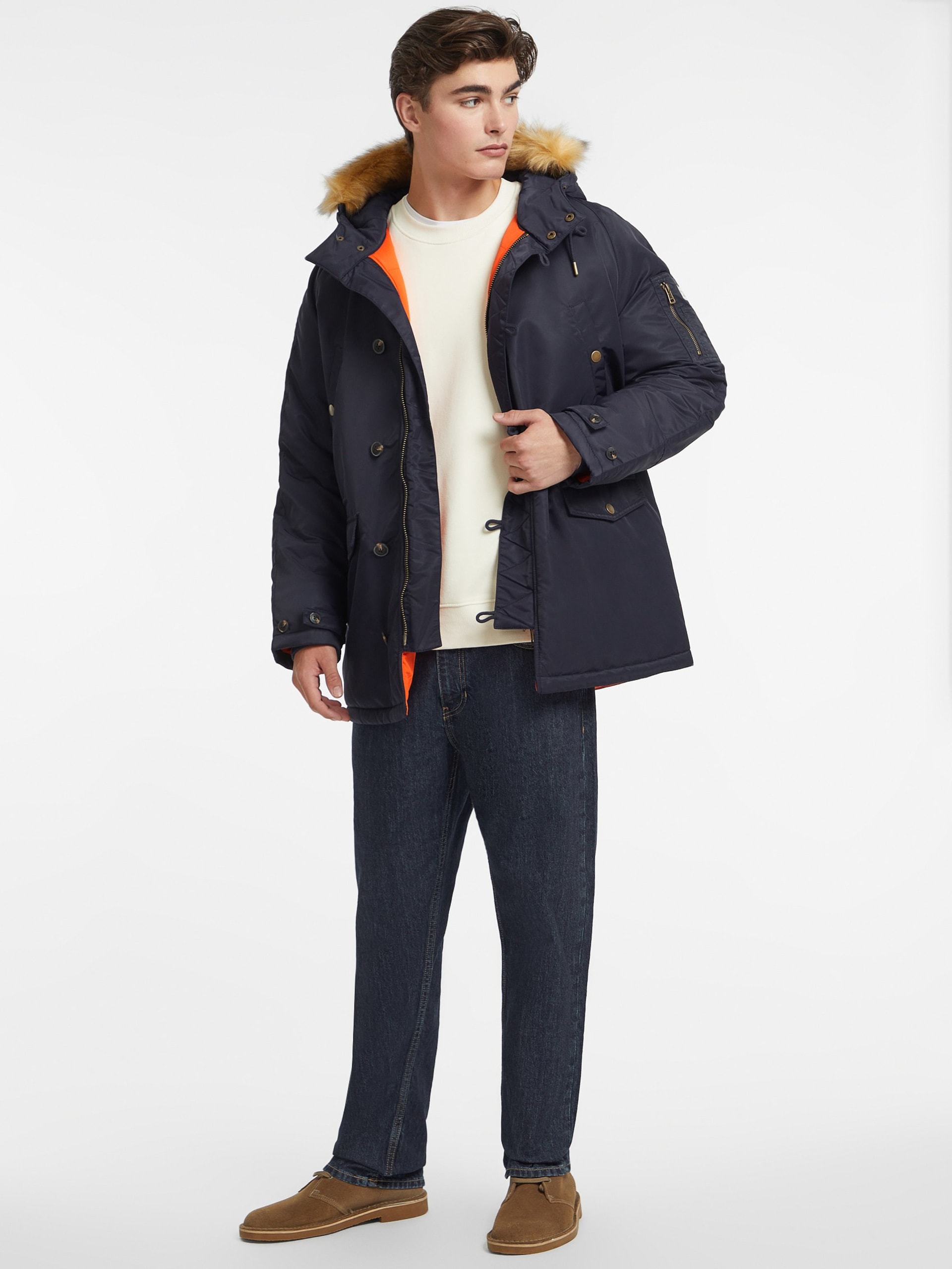 Parka de nylon com capuz