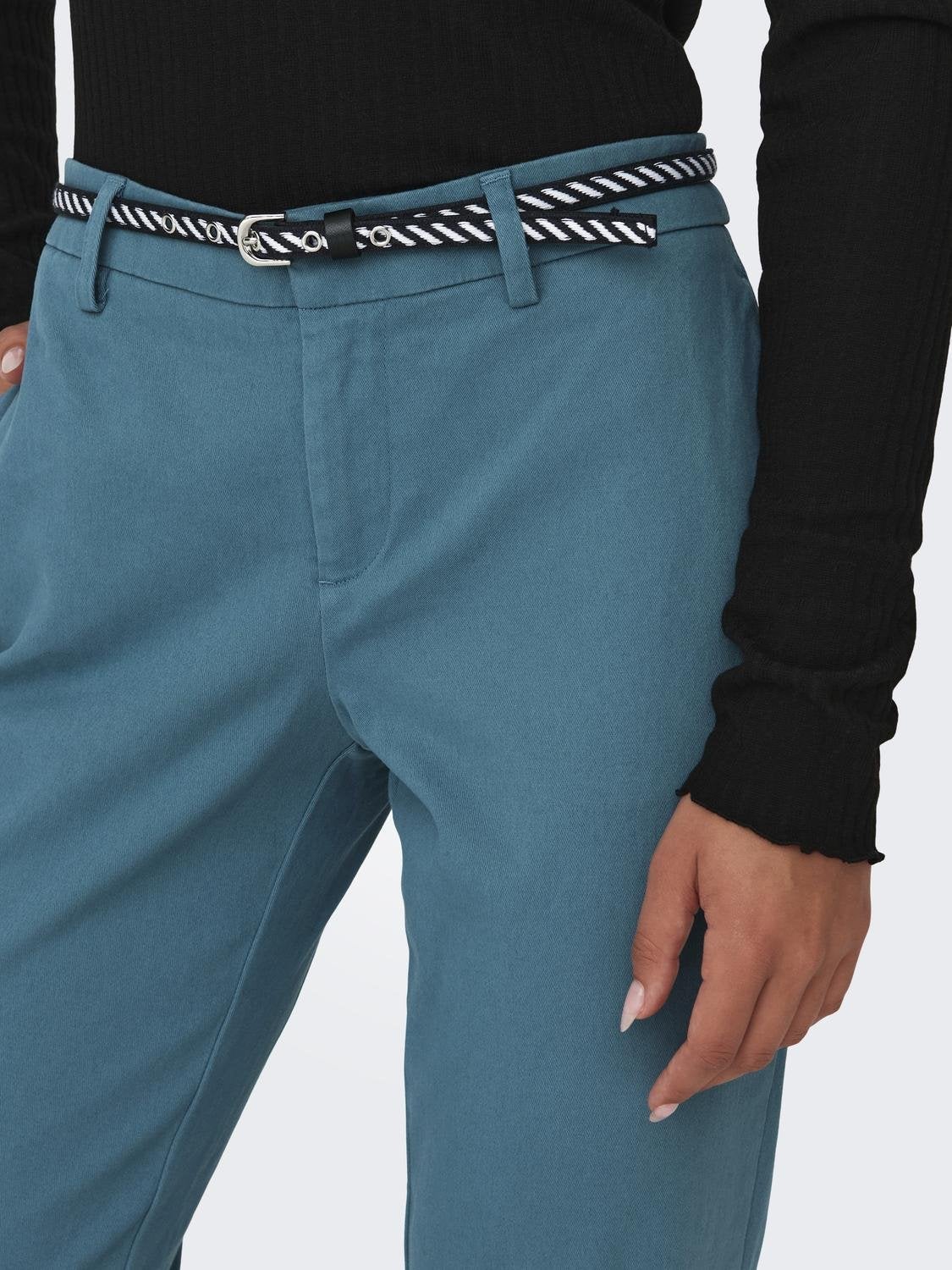 ONLBIANA-MAREE Mittlere Taille Slim Fit Chino Hose Storm Blue