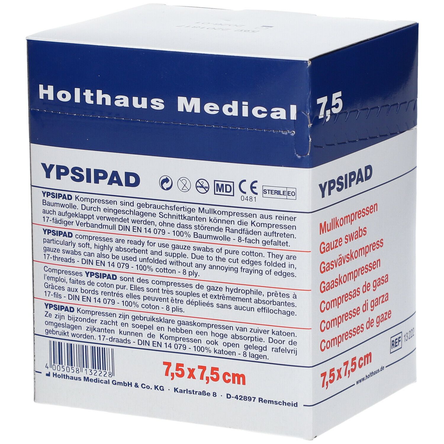 YPSIPAD Mullkompressen 7,5 x 7,5 cm steril