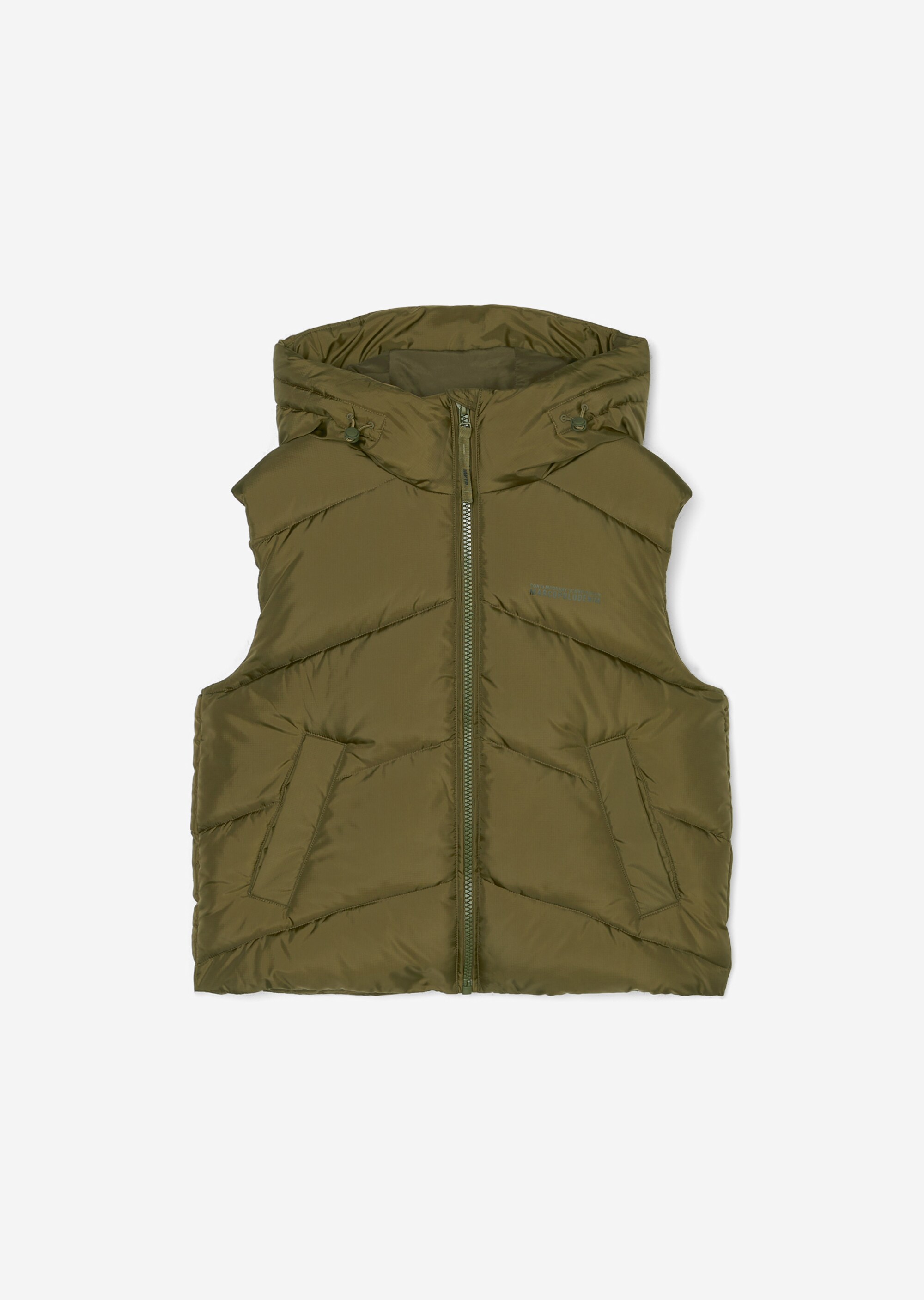 Kapuzen-Puffer-Weste regular aus teilweise recycelten Materialien