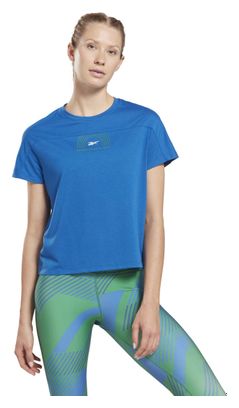 Maillot Manches Courtes Reebok Workout Ready Supremium Femme Bleu