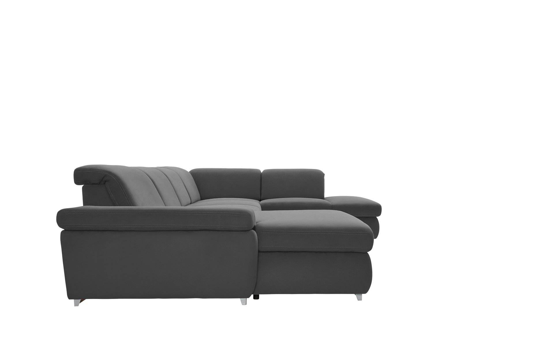 polsterpower Boxspring-Wohnlandschaft - Miro grau - Basismodell - Recamiere links