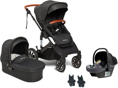 Beemoo Maxi 4 Duovogn Inkl. Beemoo Route i-Size Babybilstol, Black/Mineral Grey
