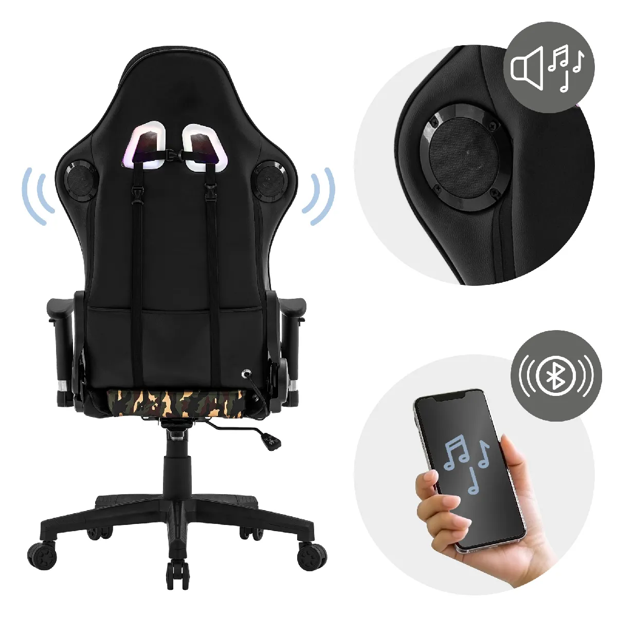 ML DESIGN MODERN LIVING ML Design LED Gaming Chair