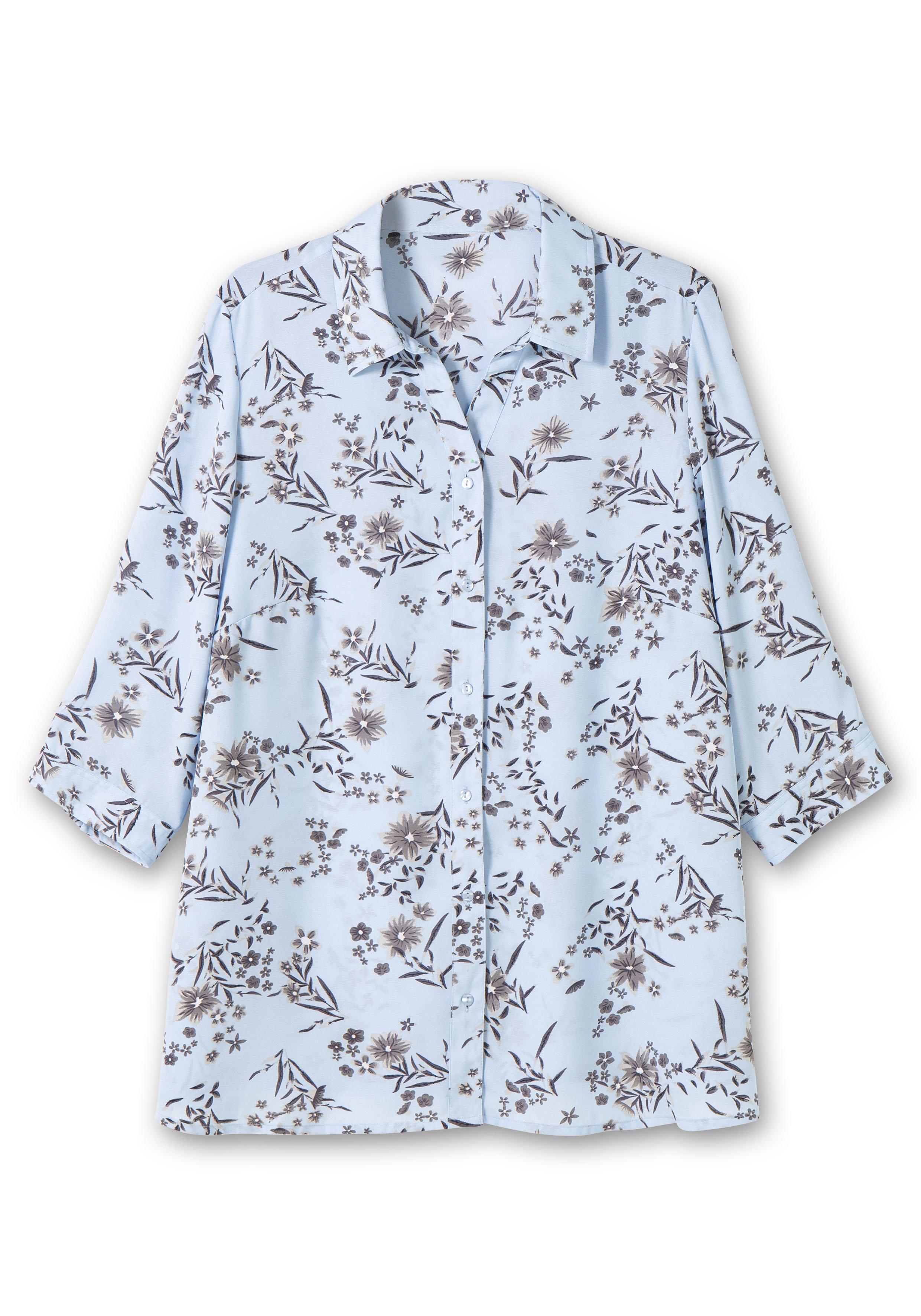 Bluse in leichter A-Linie, mit floralem Print