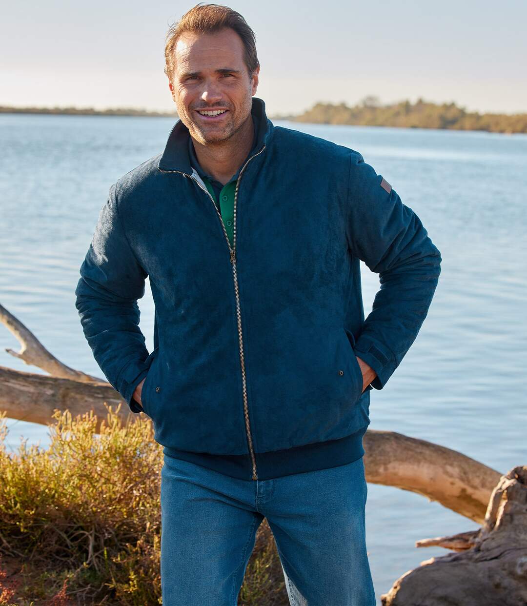 Blouson Suédine Façon Daim Intérieur Matelassé