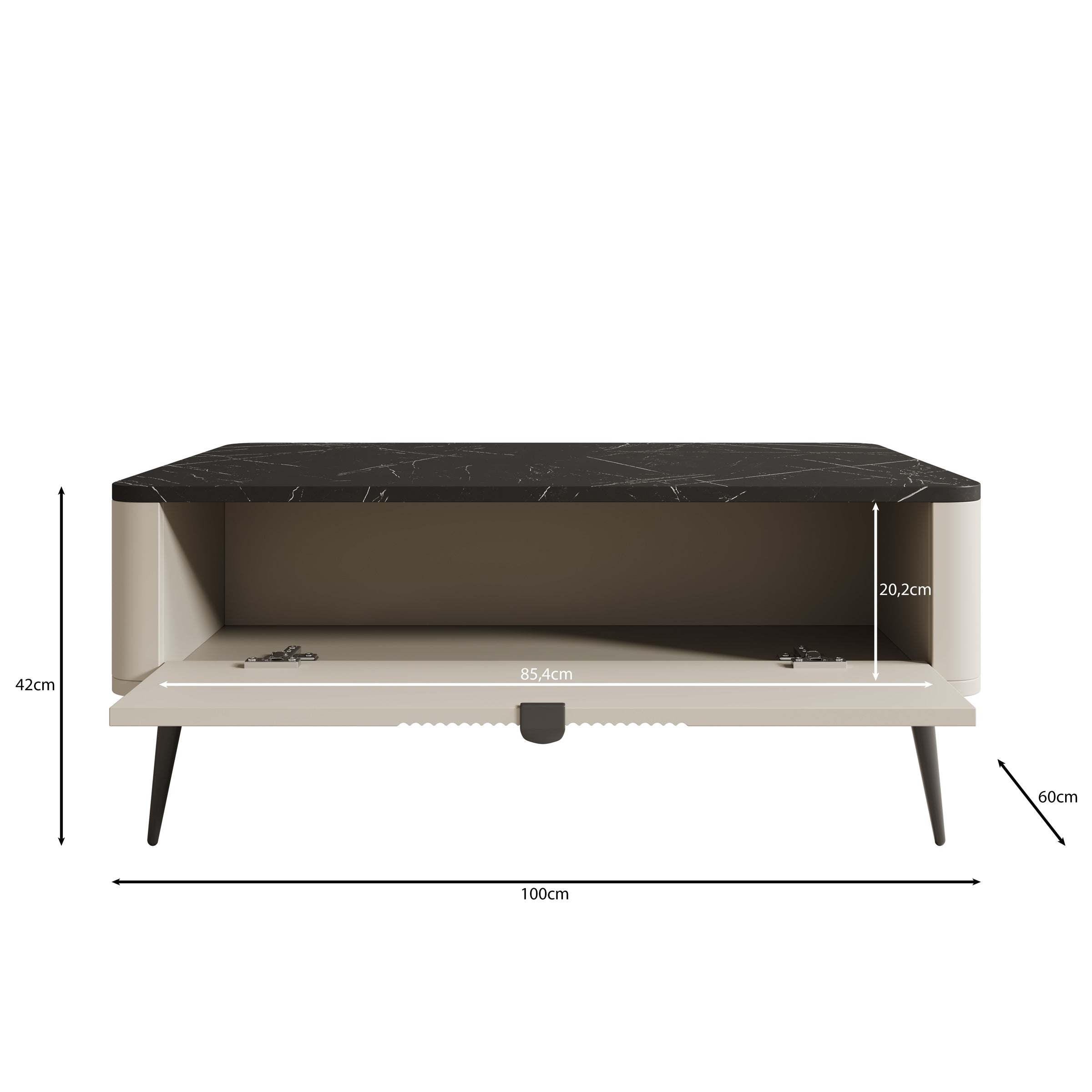 Mace - Salontafel - Beige - 100x60x42 cm