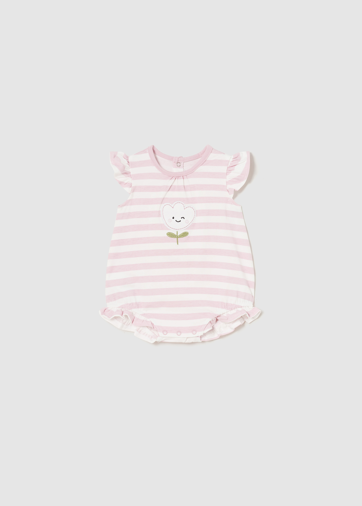 Conjunto de 3 macacões Better Cotton para recém-nascidos, rosa sorvete.