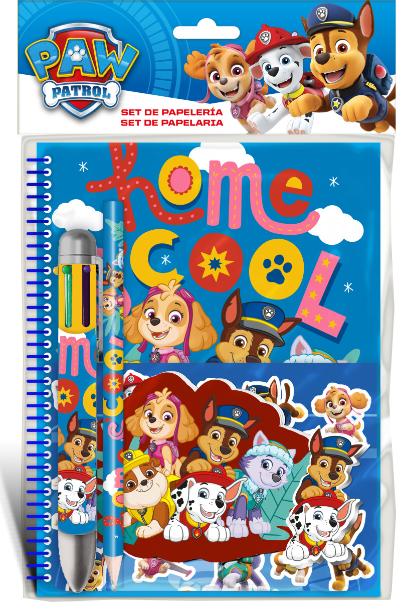 Paw Patrol - Sæt Med Notesbog, Kuglepen Og Blyant