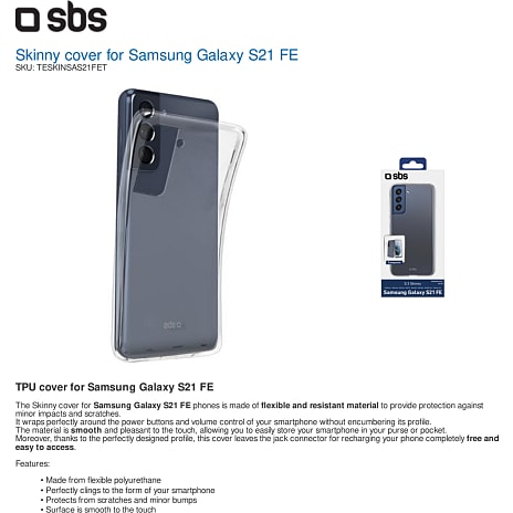 SBS Samsung S21 FE cover - transparent