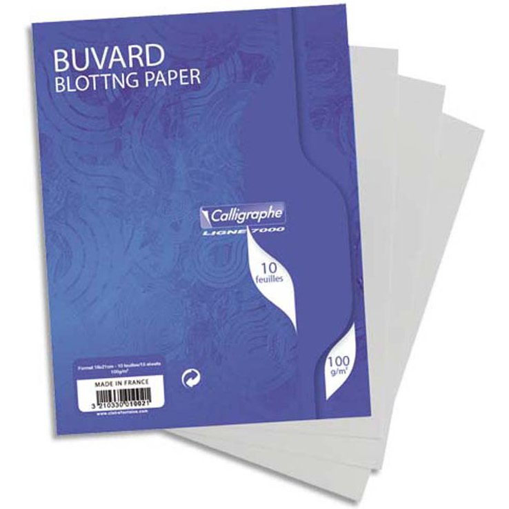 Buvard 7000 16x21 cm 10 feuilles uni 100 g teinte blanche