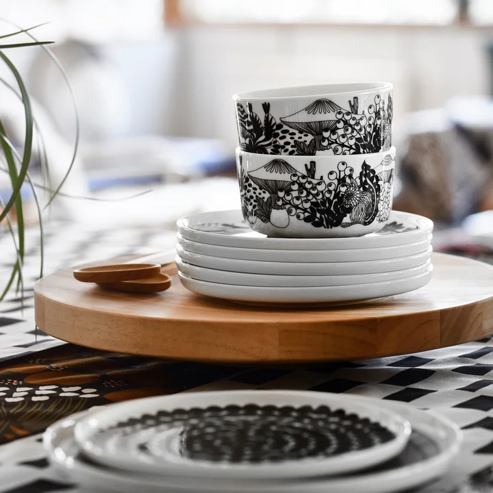 Marimekko - Oiva Siirtolapuutarha Schale 250 ml, weiss / schwarz
