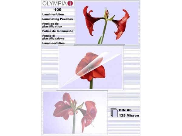 OLYMPIA - Gjennomsiktig - A6 (105 x 148 mm) 100 stk laminert teip