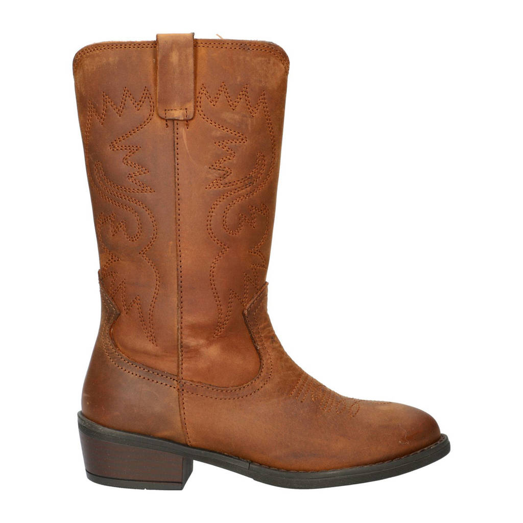 Nelson Kids leren cowboylaarzen cognac