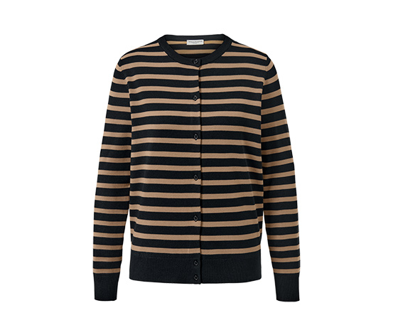 Gestreifter Feinstrick-Cardigan