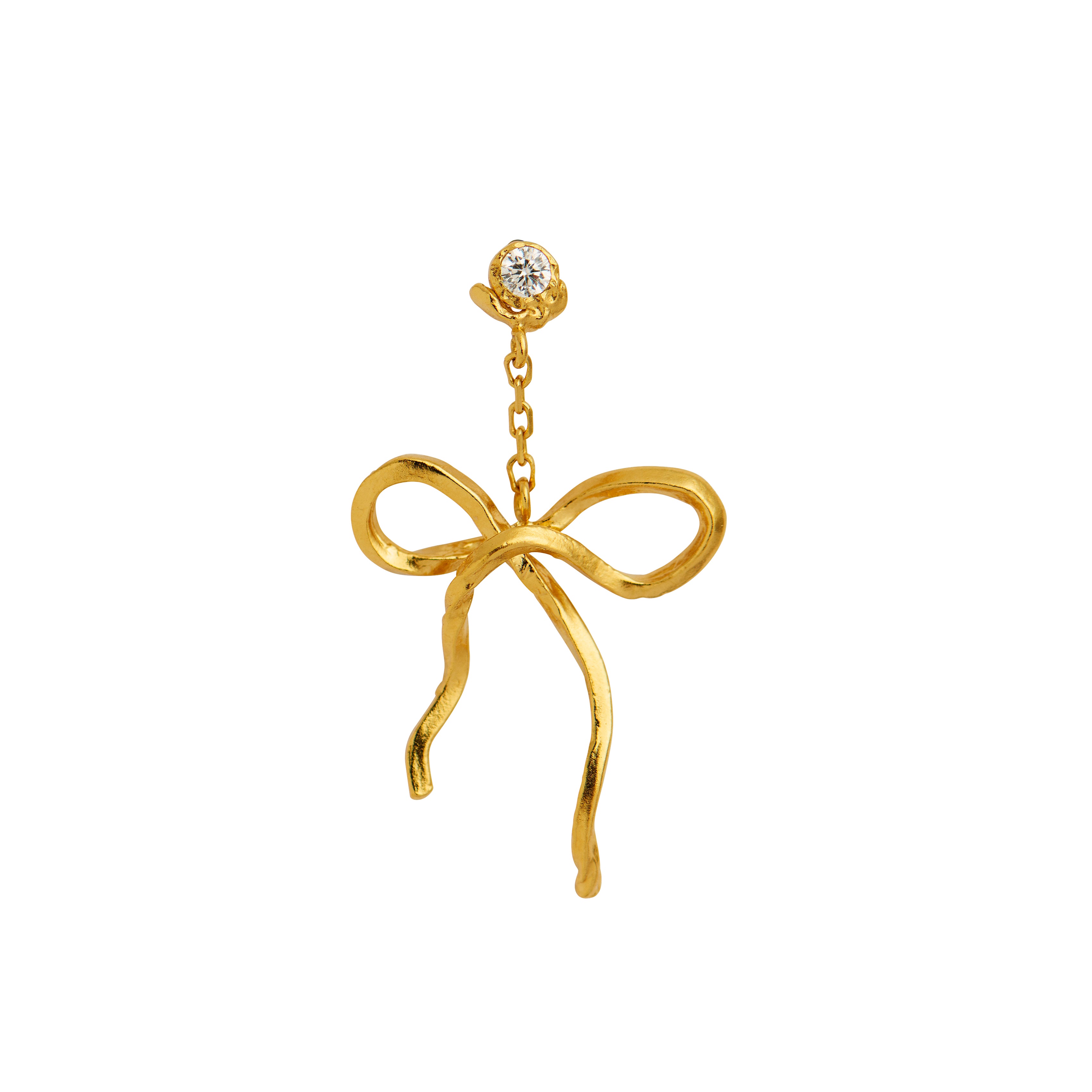 STINE A Jewelry  Dangling Flow Bow ørering - forgyldt