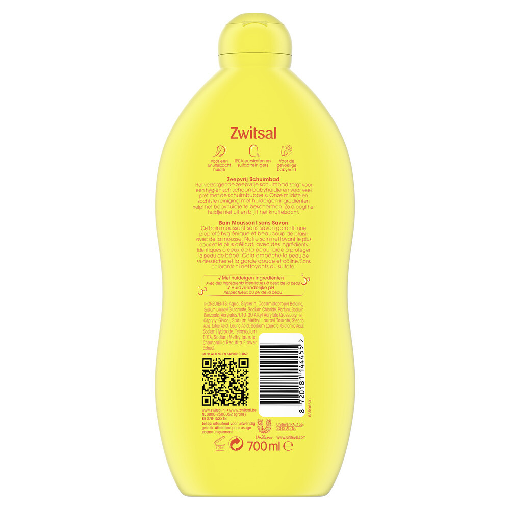 Zwitsal Zeepvrij Schuimbad 700 ml