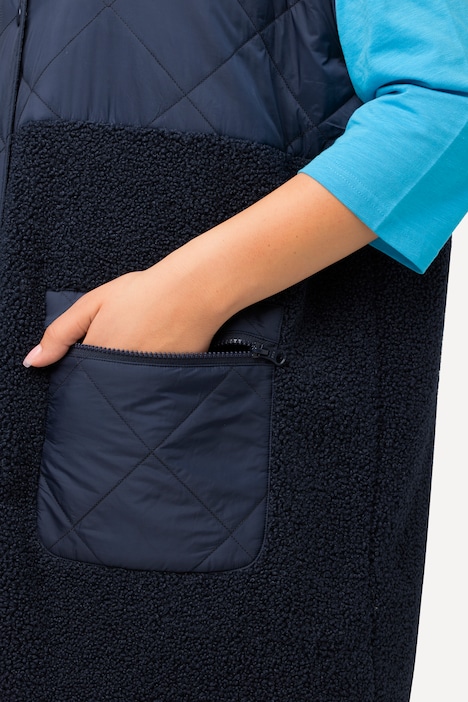 Teddyweste, Teddyfleece, Stehkragen, Zipptaschen