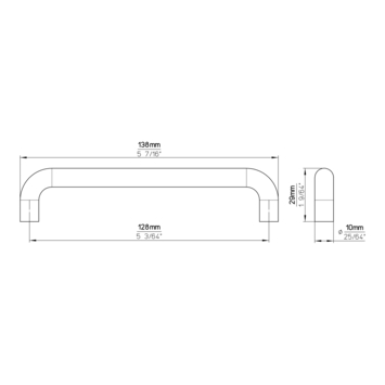 Greep Janne rvs look 138mm