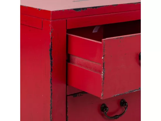 Meuble bas en bois rouge 120x40x50h