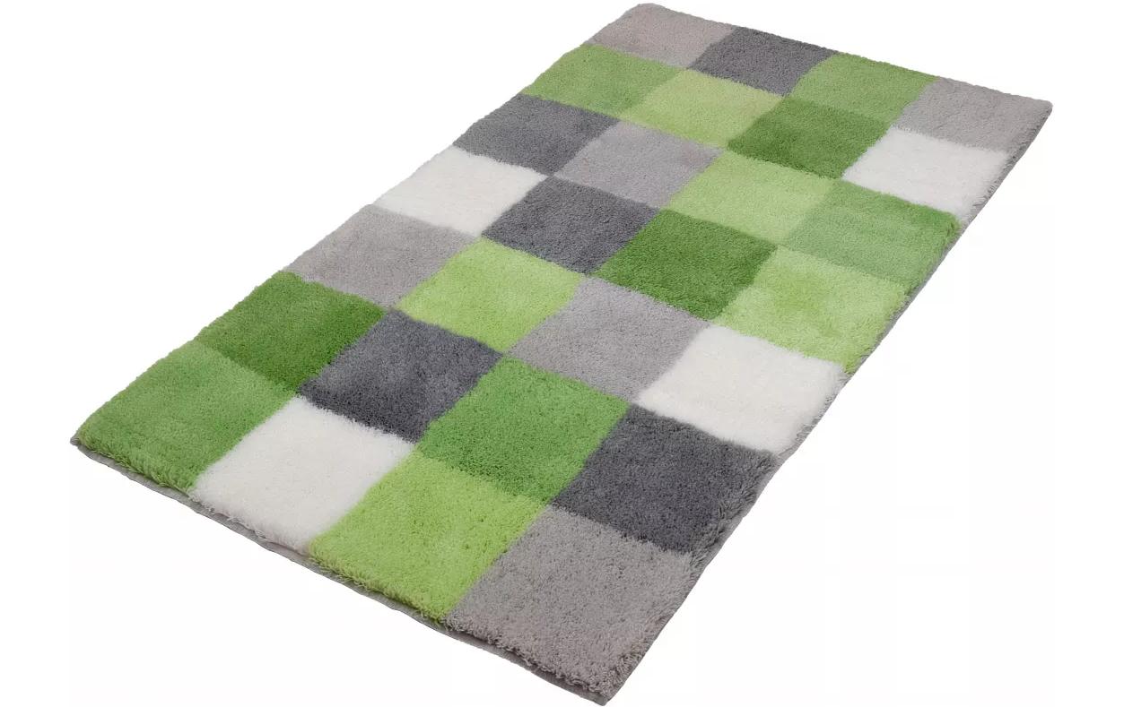 Badteppich Caro 70 x 120 cm, Grün/Grau/WeissBadezimmerteppich