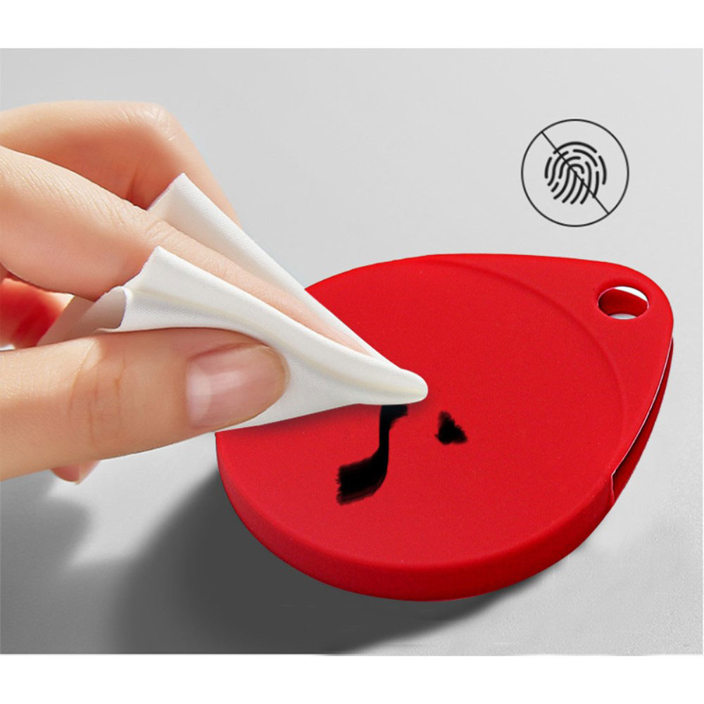 Apple AirTag Leuchtender Fluoreszierender Anhänger Silikon Case Hülle mit Karabinerhaken - Weiss / Grün