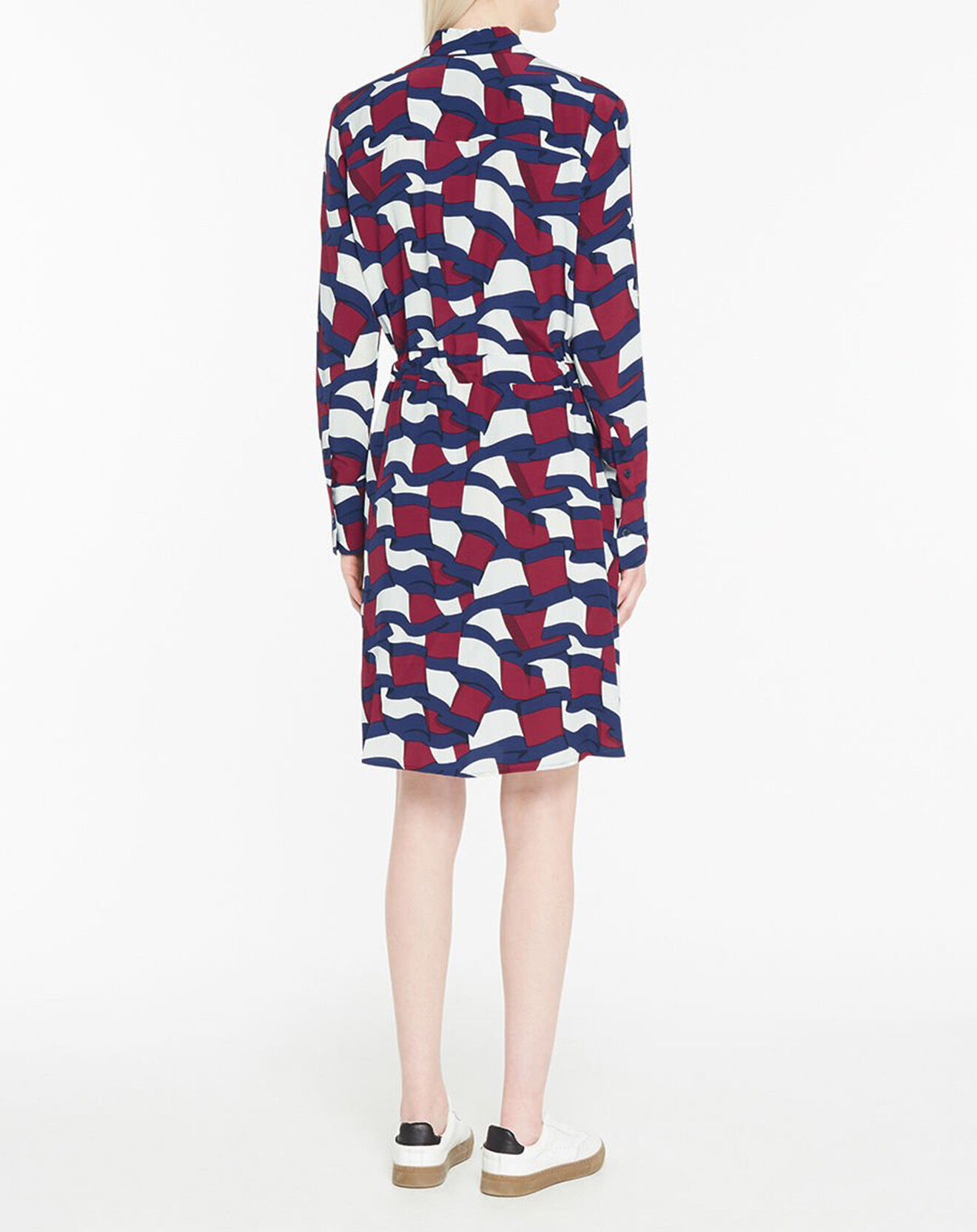 Tommy Hilfiger Robe chemise Fluide imprimée bleu/rouge/blanc